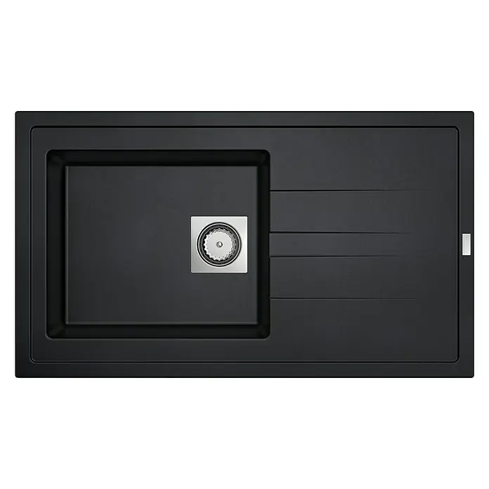 Carea Einbauspüle Tango - 86 x 50 cm, 1 Becken, CAREAlith®, Schwarz