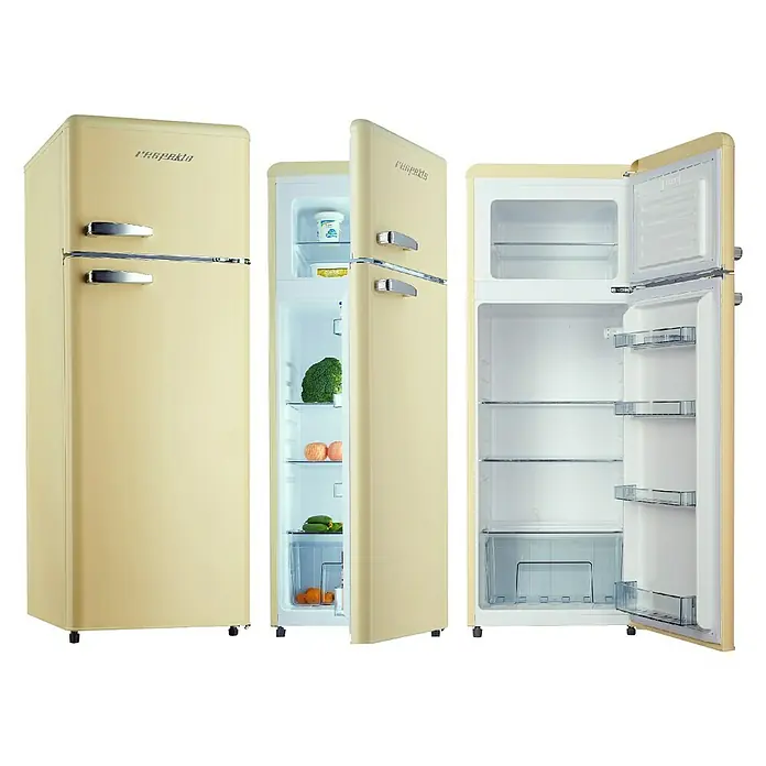 Respekta Kühl-Gefrierkombination Retro KG146 A++ - Nutzinhalt Gesamt: 206 l, Cream