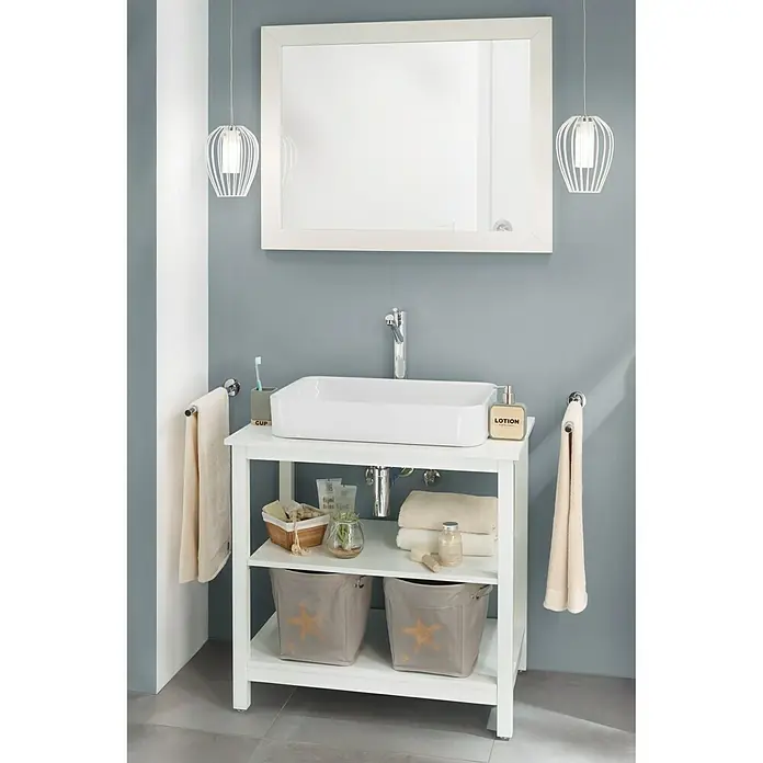 Riva Mia Kupaonski ormarić za nasadni umivaonik - 80 x 49,5 x 75 cm, Bijele boje