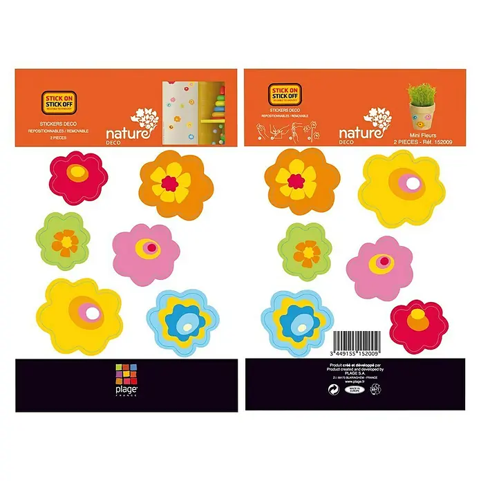 Dekosticker XXS - Blumen bunt - Ansicht von oben