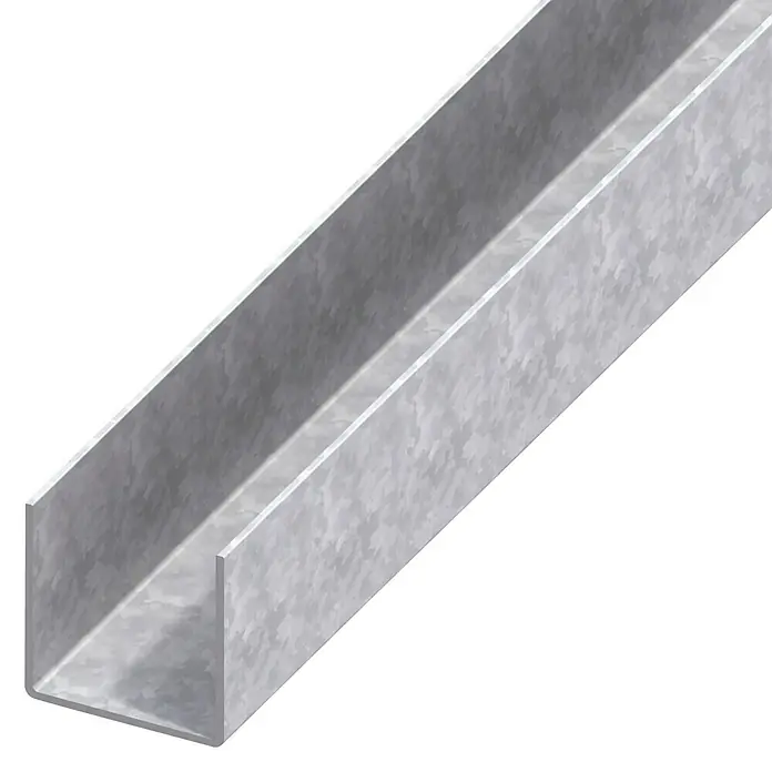U-Profil - L x B x H: 1.000 x 35,5 x 35,5 mm, Material: Stahl, Verzinkt - Linke Seitenansicht