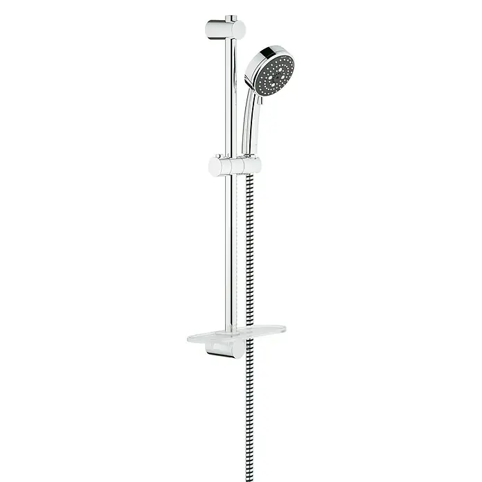 Grohe Brausegarnitur Vitalio Comfort 100 - Lochabstand: 47 cm - 62 cm, Chrom, Anzahl Strahlarten: 3 Stk. - Vorderansicht