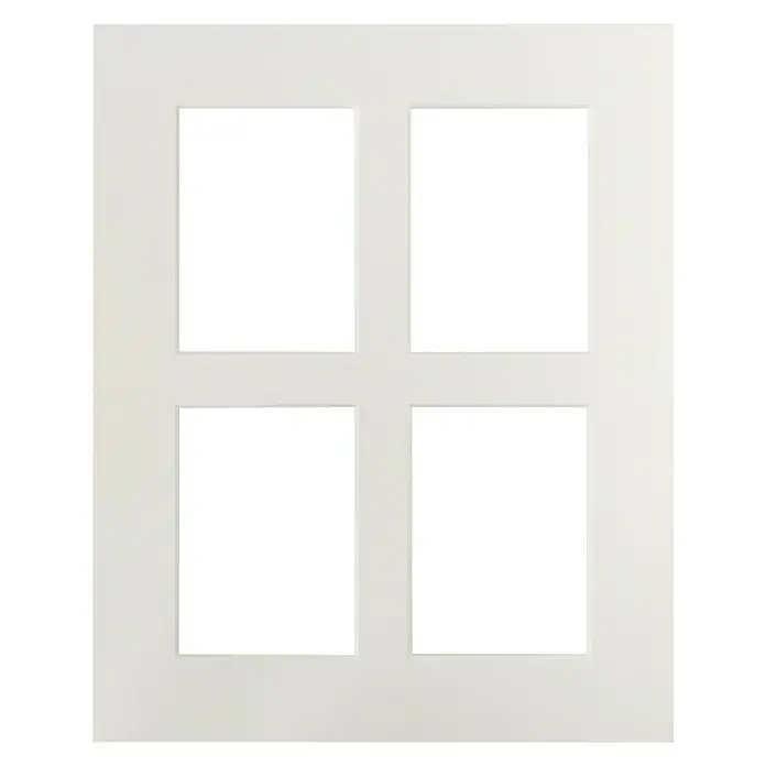 Nielsen Paspartu - Antički bijele boje, D x Š: 50 x 40 cm, Format slike: 4 slike veličine 13 x 18 cm - Pogled sprijeda