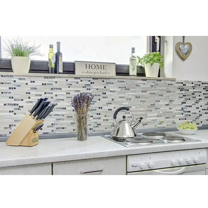 Mosaikfliese Crystal Mix XCM MV818 - 30 x 30 cm, Weiß, Matt - Anwendungsbeispiel