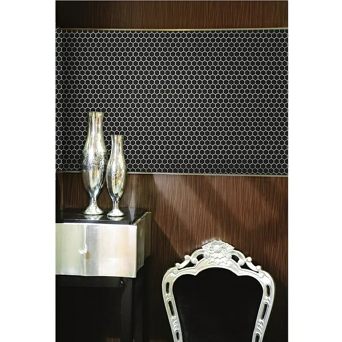 Mosaikfliese Hexagon Uni HX 065 - 26 x 30 cm, Schwarz, Matt - Anwendungsbeispiel