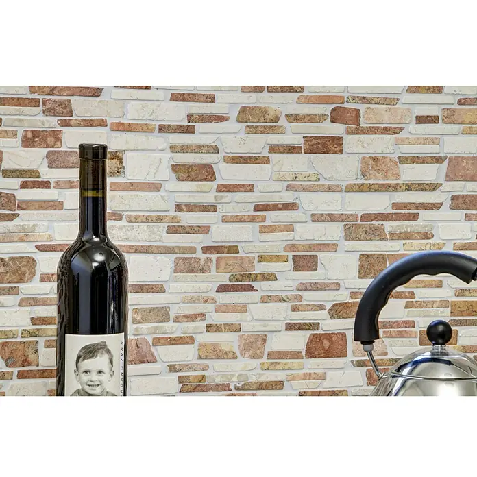 Mosaikfliese Mix MOS BRICK 225 - 30,5 x 30,5 cm, Rot/Weiß, Matt - Detailaufnahme