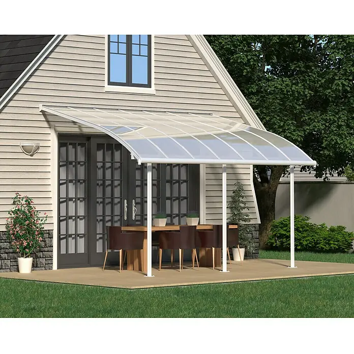 Palram – Canopia Terrassenüberdachung Joya - Tiefe: 3 m, B x H: 4,25 x 2,16 m, Verkehrsweiß - Vorderansicht