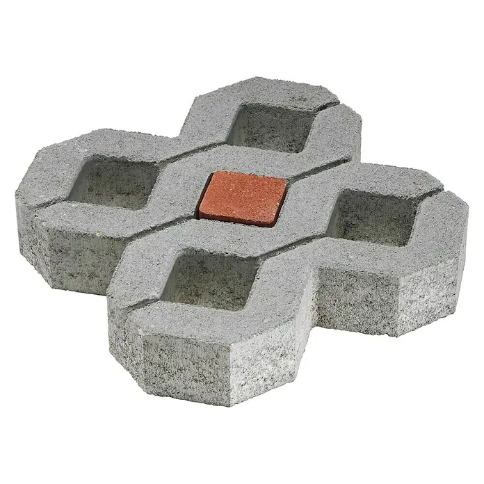 Rasengitterstein Markierungsstein - Rot, 8 x 8 x 8 cm, Beton