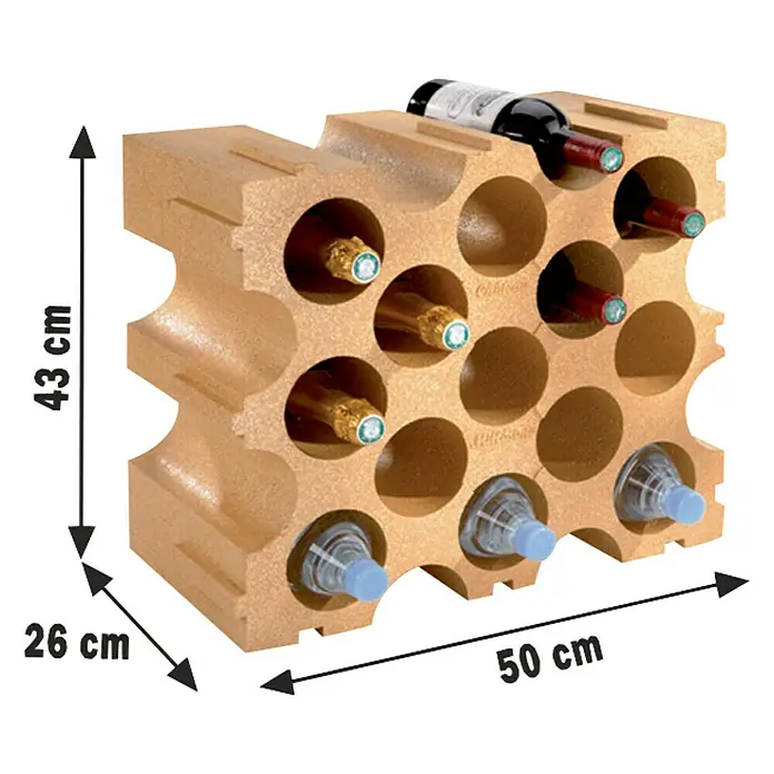 Weinregal - 26 x 50 x 43 cm, Anzahl Flaschen: 15 Stk.