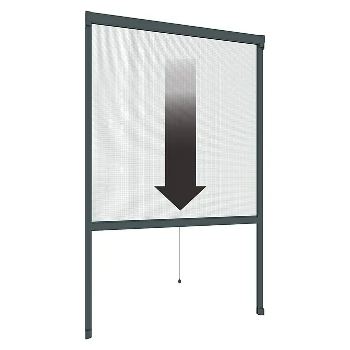 Windhager Insektenschutz-Fensterrollo Plus - 160 x 160 cm, Anthrazit, Klebebefestigung