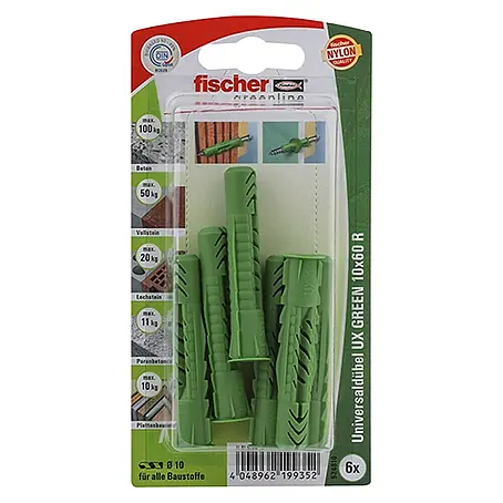 Fischer Greenline Universaldübel UX 10 x 60 R GREEN