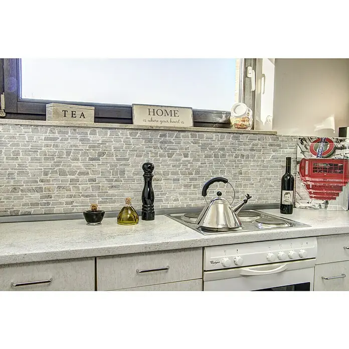 Mosaikfliese MOS BRICK 230 - 30,5 x 30,5 cm, Grau, Matt - Stimmungsaufnahme