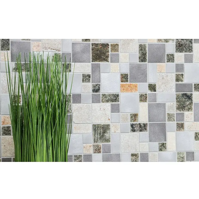 Mosaikfliese Mix XSA 525 - 30 x 30 cm, Grau, Matt - Detailaufnahme
