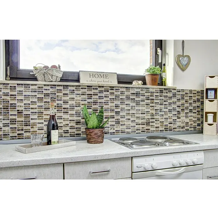 Mosaikfliese Crystal Mix XIC S1255 - 32,2 x 31 cm, Braun, Glänzend - Stimmungsaufnahme