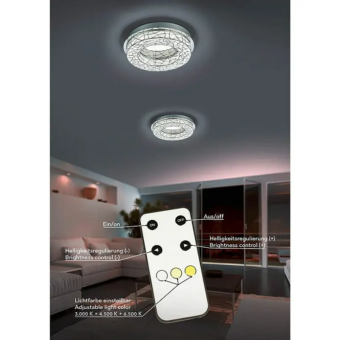 Reality Leuchten LED-Deckenleuchte Aramis - 28 W, Tageslichtweiß