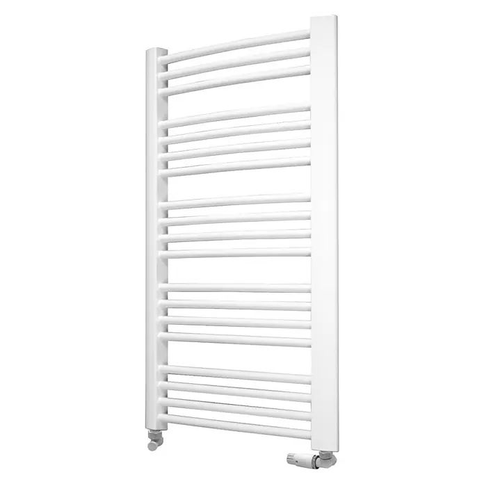Camargue Badheizkörper Trapezo - 60 x 170 cm, Anschlüsse: Beidseitig unten, 892 W, Weiß - Linke Seitenansicht