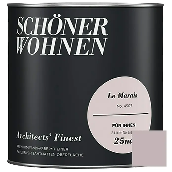 SCHÖNER WOHNEN-Farbe Wandfarbe Architects' Finest - No. 4507 - Le Marais, 2 l, Matt - Vorderansicht