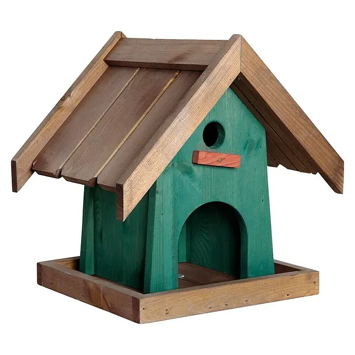 Dobar Vogelhaus - 31,5 x 27,5 x 32 cm, Ausführung: Mit Grundplatte - Rechte Seitenansicht