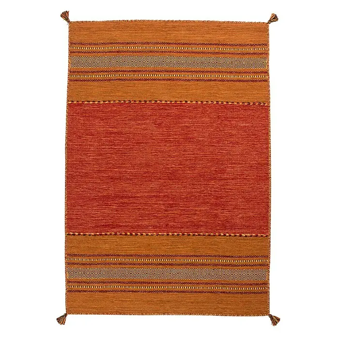 Kayoom Teppich Native - Terra, L x B: 290 x 200 cm, 100% Baumwolle - Vorderansicht