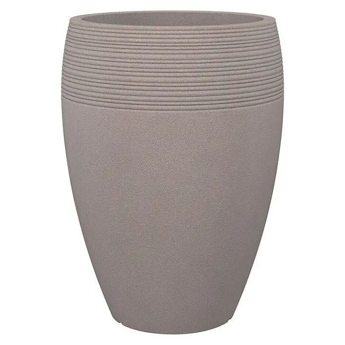 Scheurich Okrugla posuda za biljke Lineo High - Vanjska dimenzija (ø x V): 47 x 65 cm, Plastika, Taupe - Pogled sprijeda