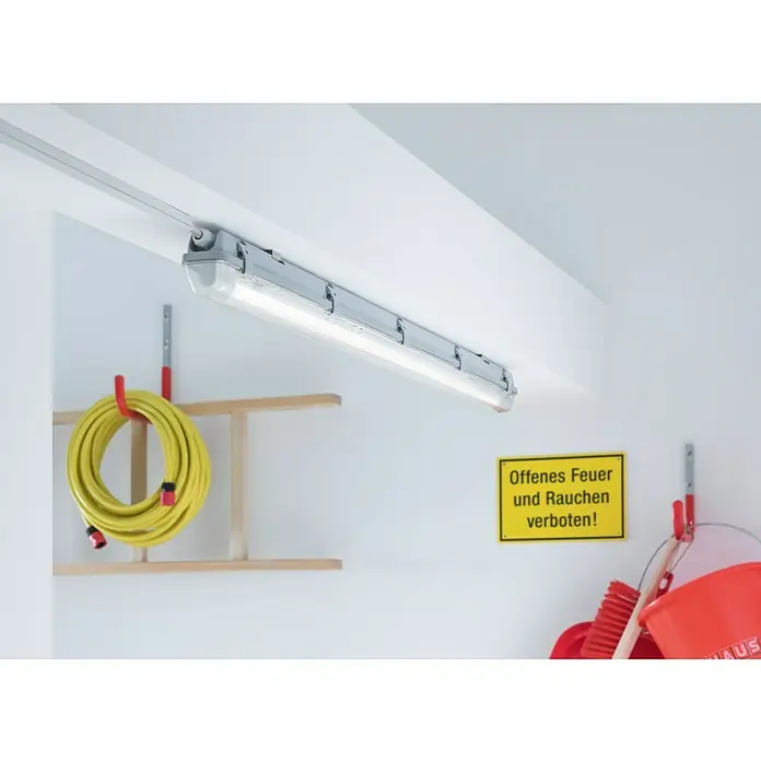 Voltolux LED-Feuchtraum-Lichtleiste - 1-flammig, 18 W, L x H: 127,2 x 7,8 cm, Neutralweiß, IP65