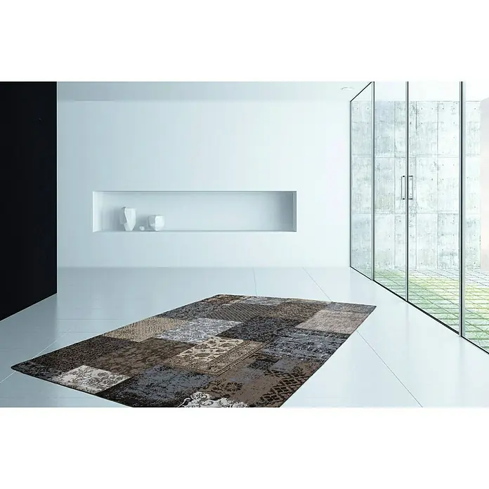 Kayoom Teppich Jacquard - Braun, L x B: 230 x 160 cm, 100 % Baumwolle - Stimmungsaufnahme