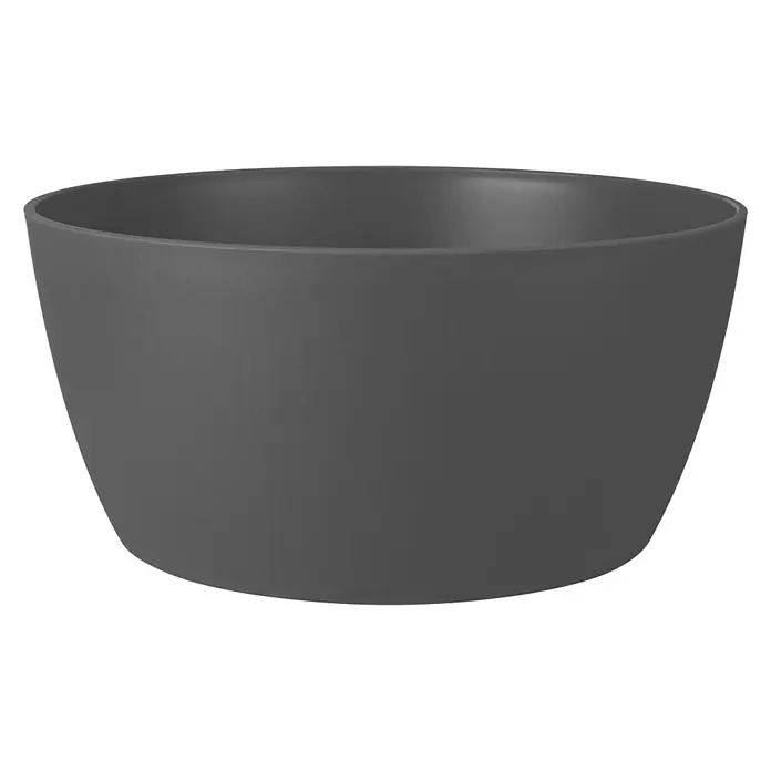 Elho Brussels Okrugla tegla za cvijeće - Vanjska dimenzija (ø x V): 23 x 10,8 cm, Plastika, Antracit, Mat - Pogled odozgo
