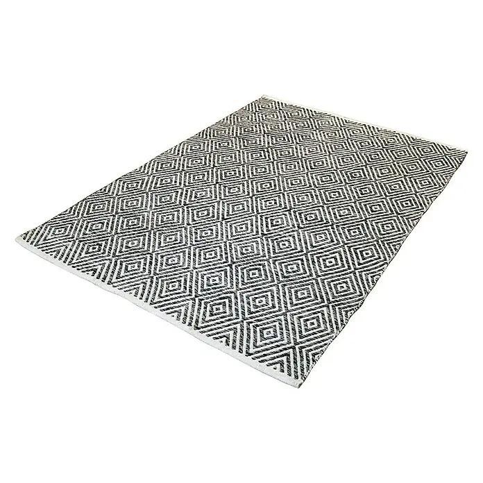 Kayoom Teppich Cocktail 300 - Grau, L x B: 150 x 80 cm, 100% Baumwolle - Ansicht von oben