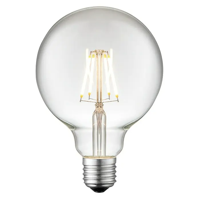 Home Sweet Home LED žarulja - 4 W, E27, Topla bijela, Prozirno, G95 - Pogled sprijeda
