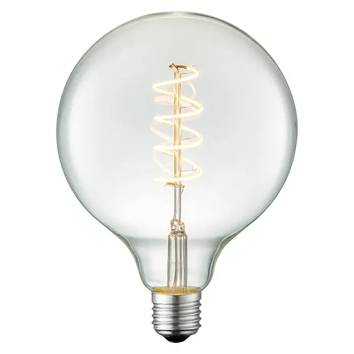 Home Sweet Home LED žarulja - 4 W, E27, Topla bijela, Može se prigušiti, Prozirno, G125 - Pogled sprijeda