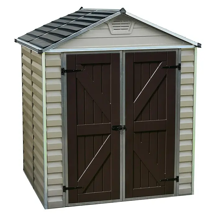 Palram – Canopia Gerätehaus Skylight 6x5 Tan - 1,54 x 1,87 m, Kunststoff, Beige/Braun
