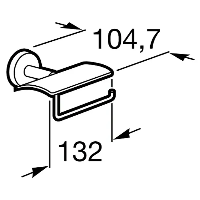 Roca Twin Portarrollos papel higiénico - Con tapa, Cromo, Metal