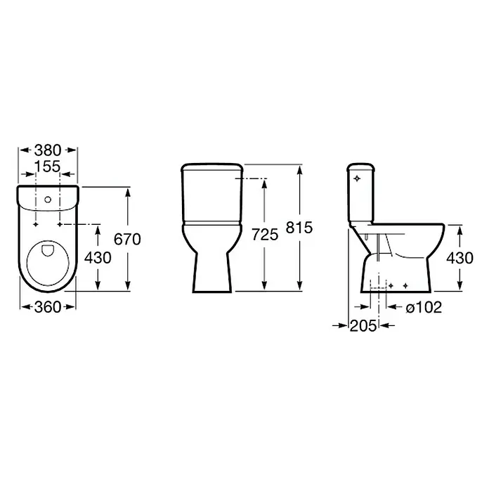 Roca Access Taza de WC - Salida WC: Vertical, Blanco
