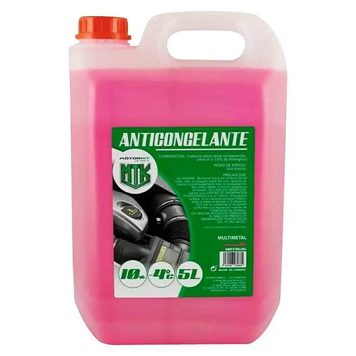 Anticongelante 10% - Apto para: Todos los motores, 5 l, Rosa