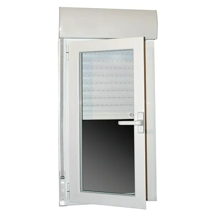 Solid Elements Ventana de aluminio Practicable - 60 x 115 cm, Izquierda, Blanco, Con persiana