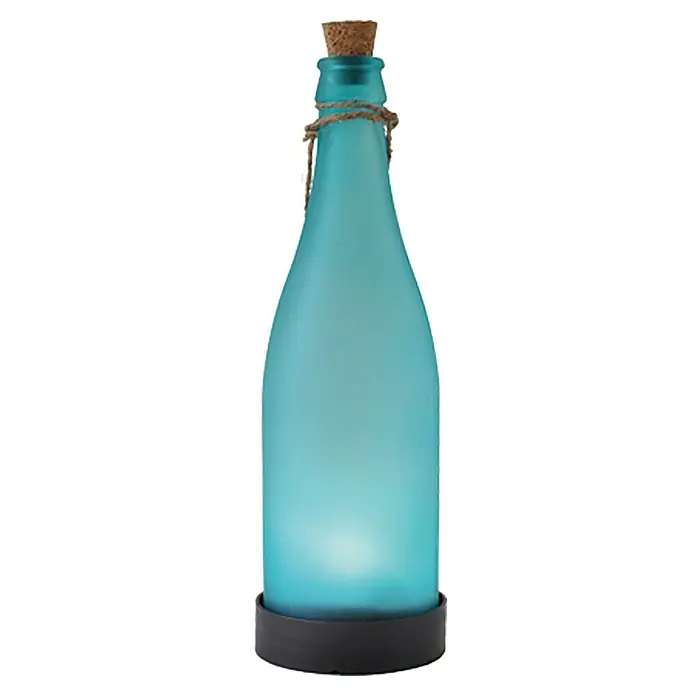BAUHAUS Led-solarfles - Blauw, IP44 - Vooraanzicht