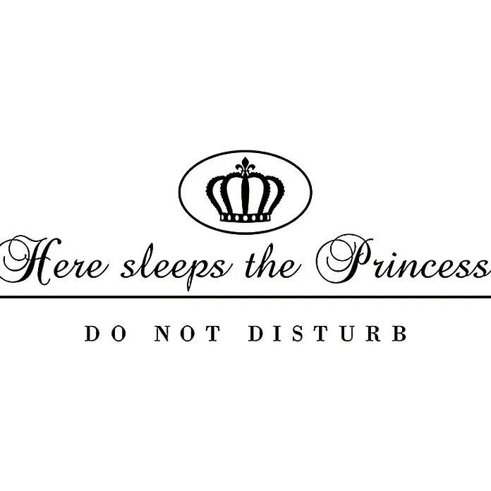 Wandtattoo - Here sleeps the Princess, Schwarz, 58 x 23 cm - Vorderansicht