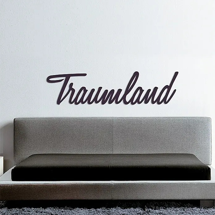 Wanddeko - Traumland, Aubergine, 59 x 18,3 cm - Vorderansicht