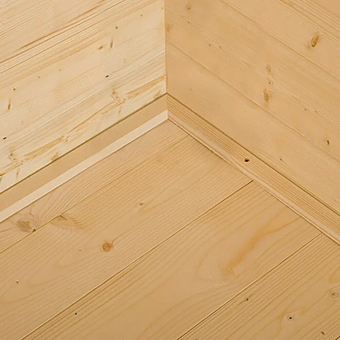 Weka Bodenplatte - Fichte, Passend für: Weka Blockbohlenhaus Milano II/Plus - Vorderansicht
