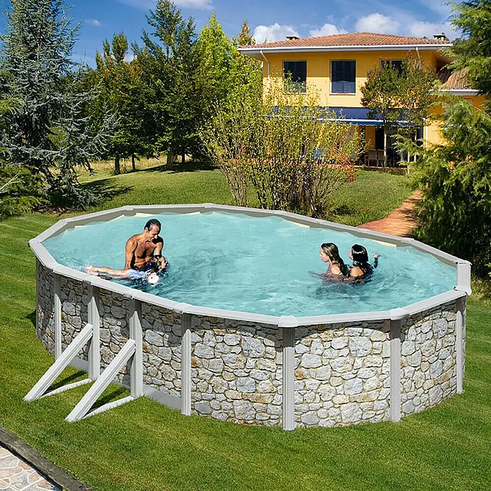 myPool Pool-Set Feeling - 500 x 300 x 120 cm, 16.000 l, Stein - Stimmungsaufnahme