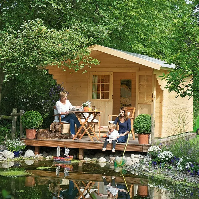 Caseta de madera Helsinki - Madera, Tejado a dos aguas, Área: 9 m² - Foto ambiente