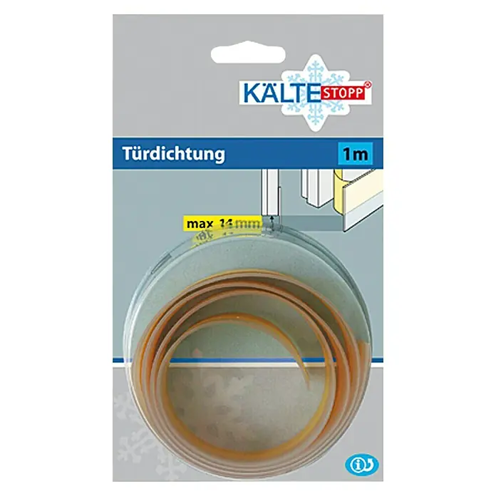 KÄLTESTOPP Brtva za vrata Soft Basic - Prozirno, 1 m x 32 mm, Dimenzija do 14 mm - Pogled sprijeda