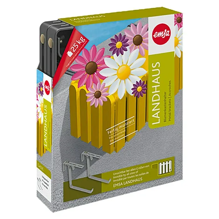 Poétic Blumenkastenhalter - Aluminiumfarben, 2 Stk. - Vorderansicht