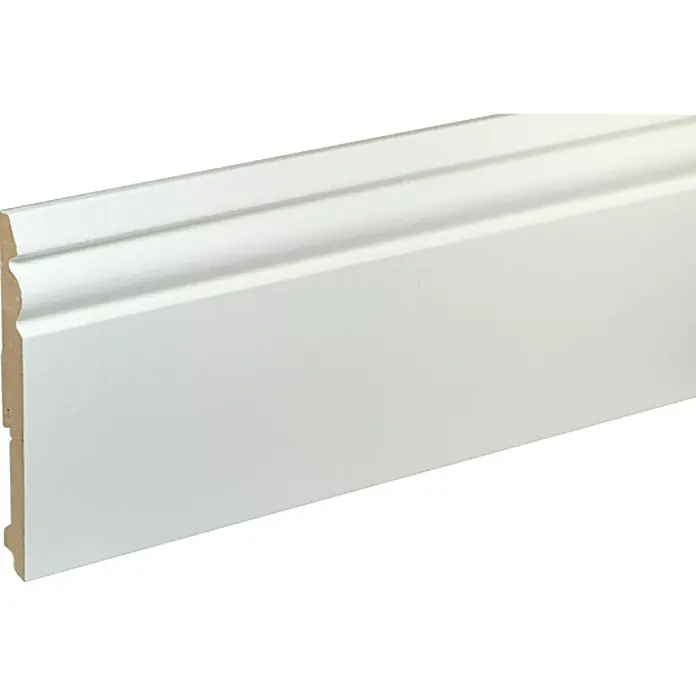 Podna kutna lajsna FU150L - Bijele boje, 2,4 m x 15 mm x 150 mm - Pogled s lijeve strane