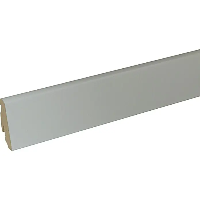 Sockelleiste FU60L Weiß - 2,4 m x 19 mm x 58 mm, Gerade - Linke Seitenansicht