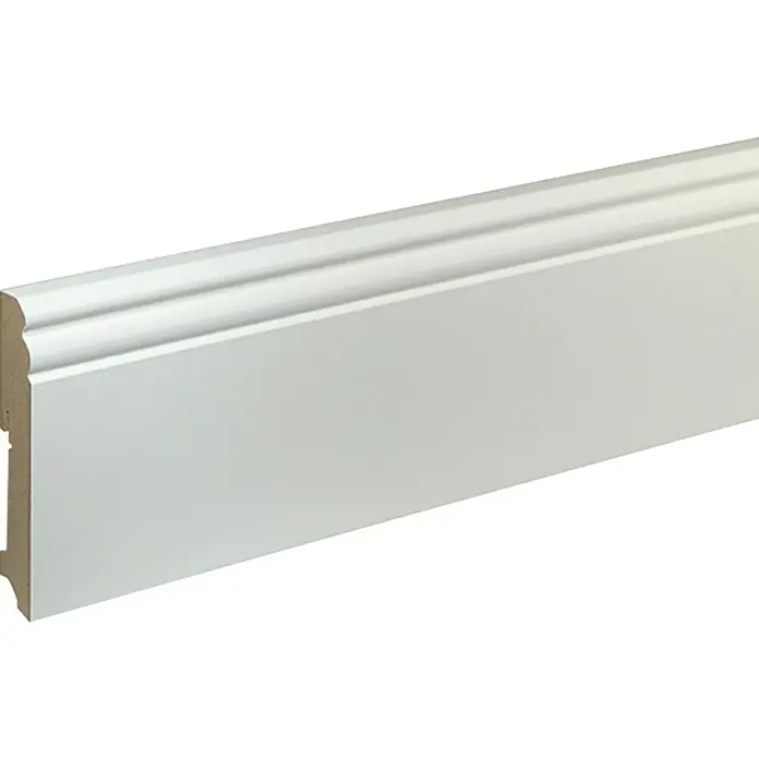Zócalo FU94L - Blanco, 2,4 m x 19 mm x 111 mm, Lacado - Vista de perfil izquierdo