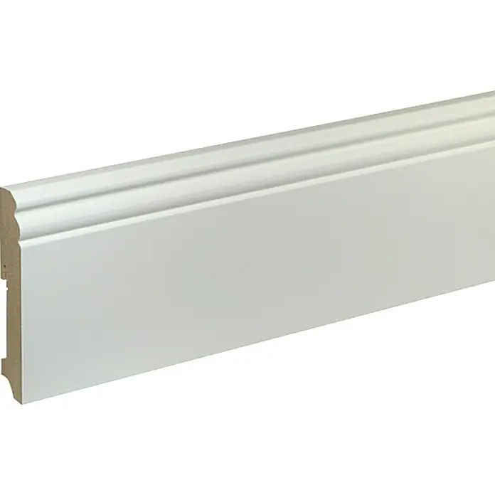 Podna kutna lajsna FU94L - Bijele boje, 2,4 m x 19 mm x 111 mm, Premazano temeljnom bojom - Pogled s lijeve strane