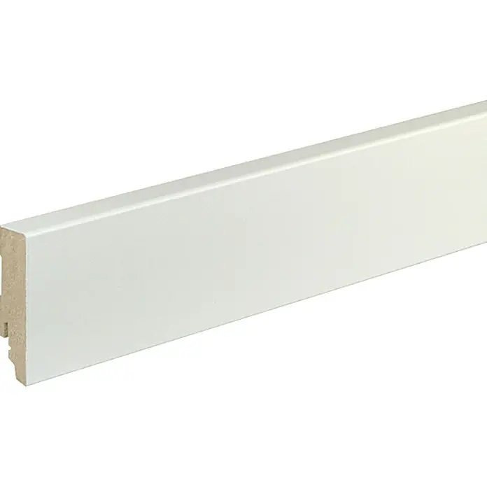 Podna kutna lajsna FU087L - Bijele boje, 2,4 m x 19 mm x 70 mm, Lakirano - Pogled s lijeve strane