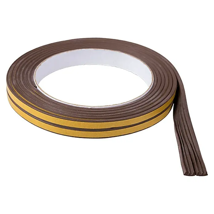 KÄLTESTOPP Brtvena traka za prozore i vrata E-profil - Smeđe boje, 6 m x 9 mm x 4 mm, Širine otvora 1 – 3,5 mm