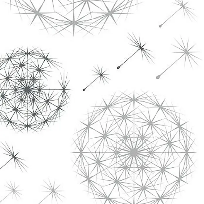 Komar Dekosticker - Dandelion, Anthrazit/Silber, 100 x 70 cm - Vorderansicht